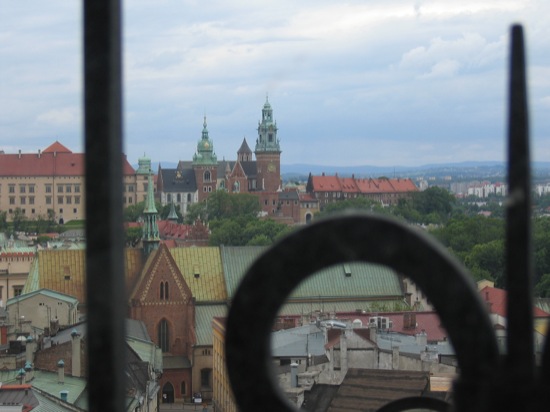 Blick vom alten Rathausturm auf die Altstadt von Krakau
